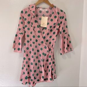 Outrageous Fortune Ruffle Wrap Midi Dress